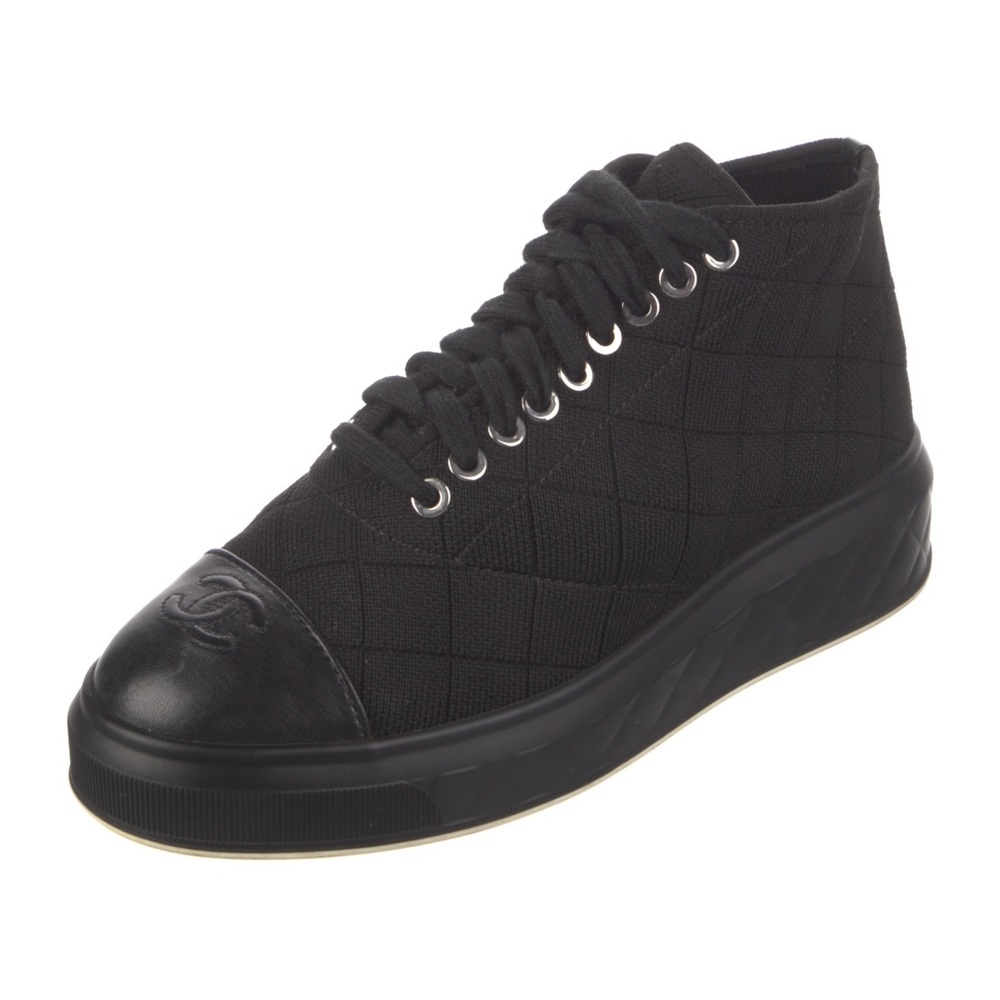Chanel Interlocking CC Logo Leather Trim Embellishment